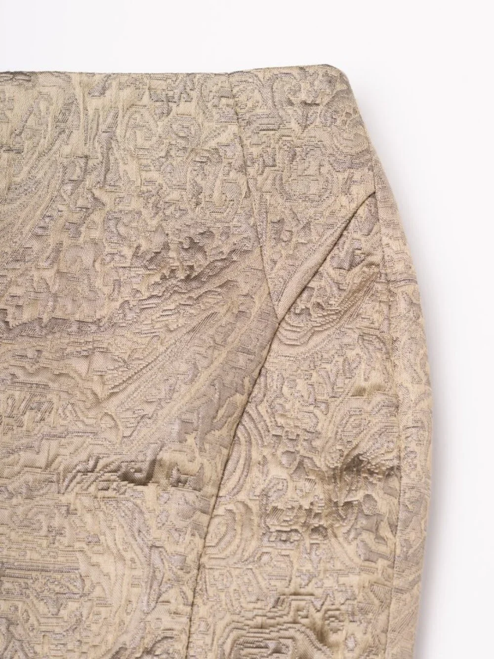 NWT Gold Metallic Paisley Brocade High Waist Pencil Skirt Sz 2 Regency Cocktail